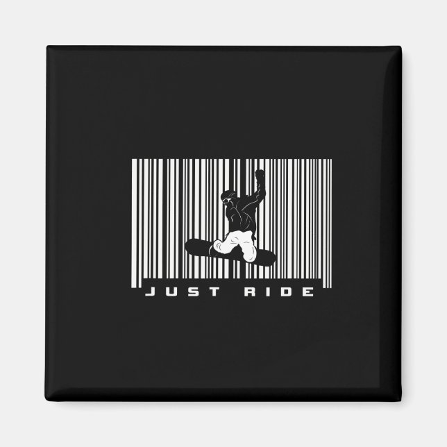Barcode Snowboarden Apparel - Snowboarder Snowboa Magnet (Vorne)