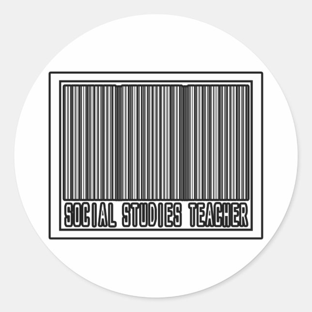 Barcode Sozialstudien Lehrer Runder Aufkleber (Vorderseite)
