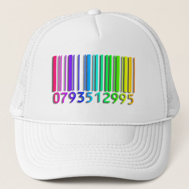 Barcode White Trucker Hat Truckerkappe (Vorderseite)