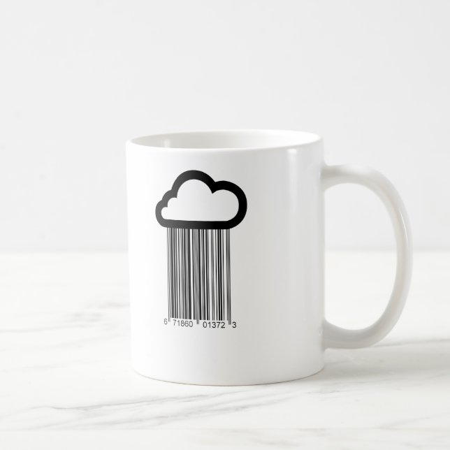 Barcode-Wolken-Illustrations-Tasse Tasse (Rechts)