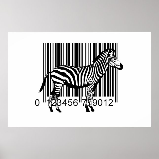 Barcode Zebra-Abbildung Poster (Vorne)