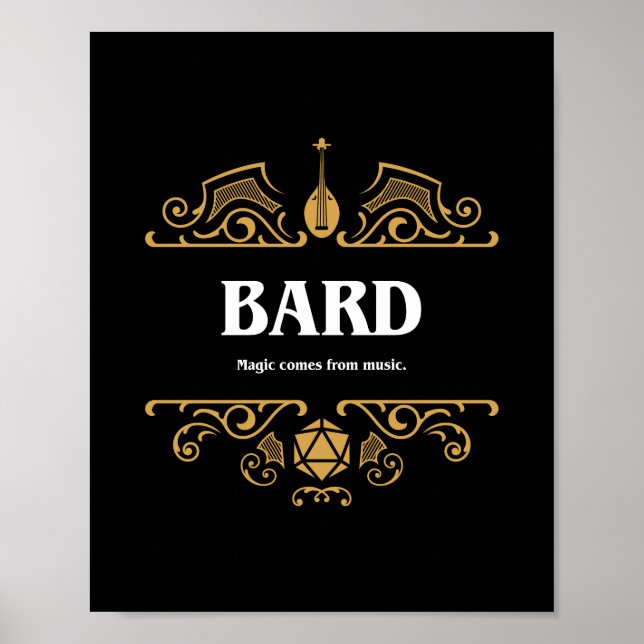 Bard Class Tabletop RPG Gaming Poster (Vorne)