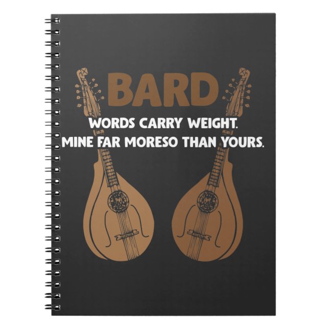 Bard D20 Dice Dungeon Dragons RPG Fantasy Gamer Notizblock (Vorderseite)