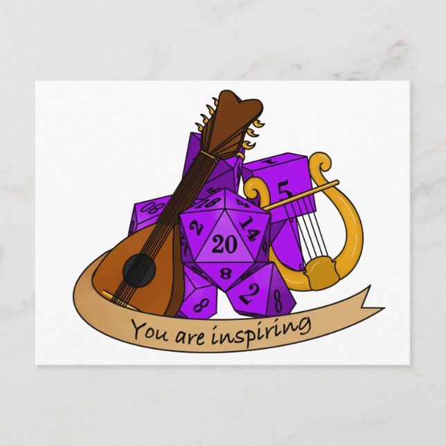 Bard Dice Design Ankündigungspostkarte (Vorderseite)