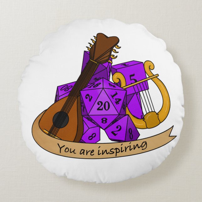 Bard Dice Design Rundes Kissen (Vorderseite)