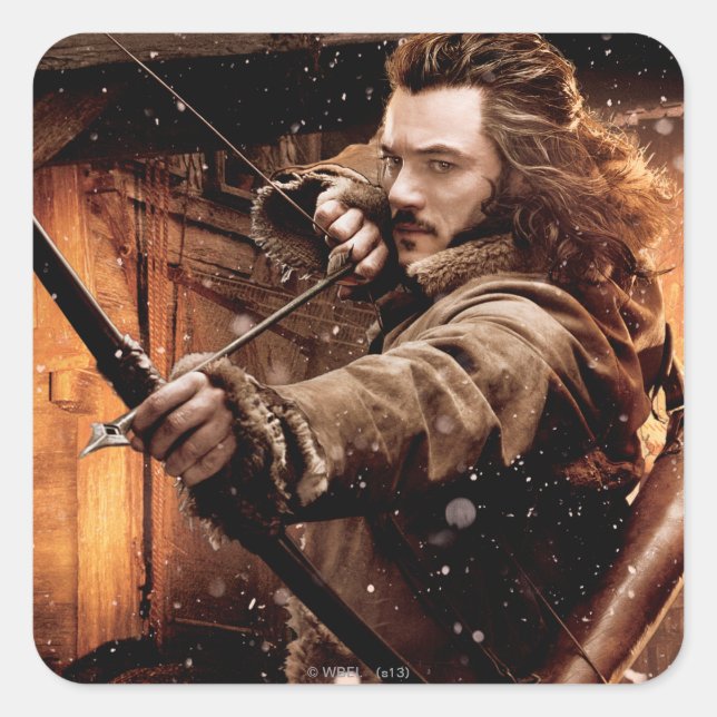 BARD THE BOWMAN™ and Character Movie Poster Quadratischer Aufkleber (Vorderseite)