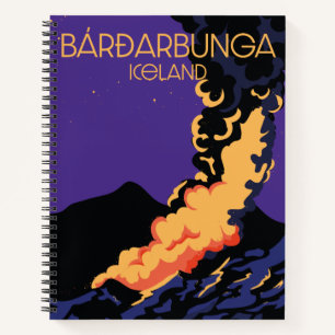 Bárðarbunga, Reisekarte im Eisland. Notizbuch