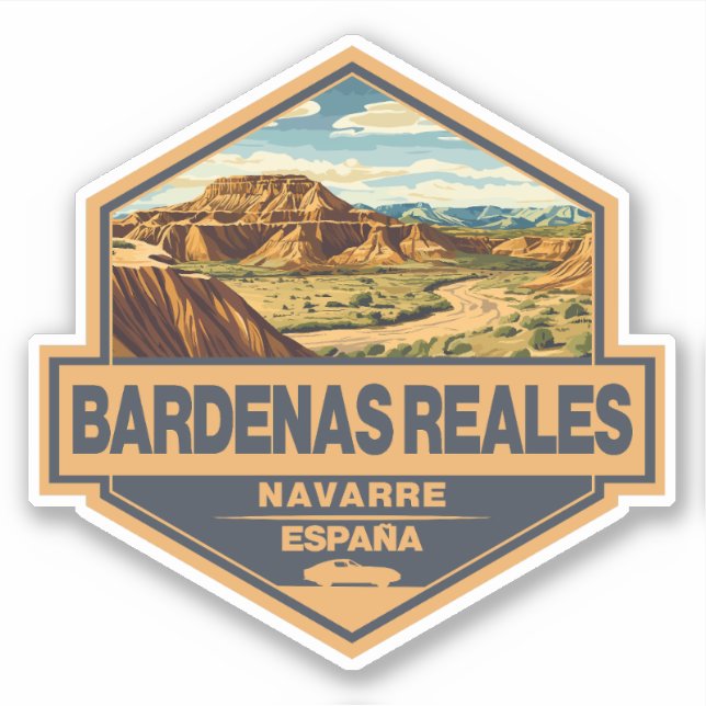 Bardenas Reales Spanien Reisen Abzeichen Aufkleber (Vorderseite)