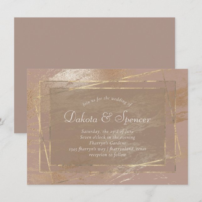 Bare Elegance | Blush-Hochzeit in painterly Rose Einladung (Vorne/Hinten)