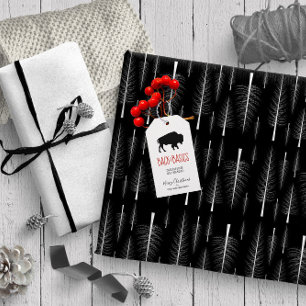 Bare Fir Trees White auf einer beliebigen Farbe ID Geschenkpapier