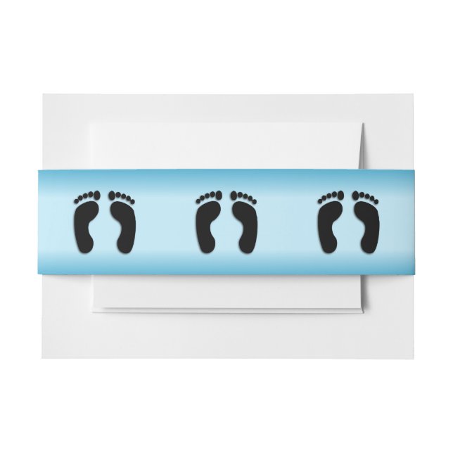 Bare Footprints Blue Einladungsbanderole (Vorderseite Beispiel)