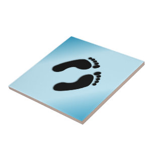 Bare Footprints Blue Fliese