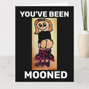 BARE HINTERN FUNNY MOONED BIRTHDAY CARD KARTE
