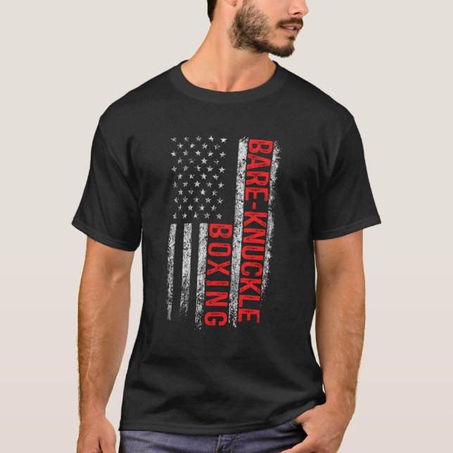 Bare Knuckle Boxing American Flag 4. Juli Figh T-Shirt (Vorderseite)