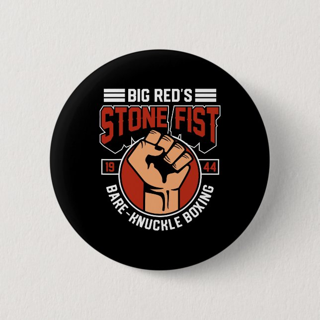 Bare-knuckle Boxing Club Fighter Training Gym Ston Button (Vorderseite)