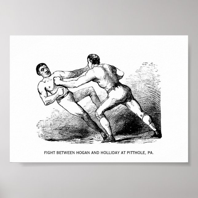 Bare Knuckle Boxing Illustration Viktorianisch Poster (Vorne)