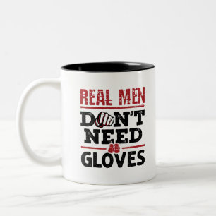 Bare Knuckle Boxing Real Men Brauchen keine Handsc Zweifarbige Tasse