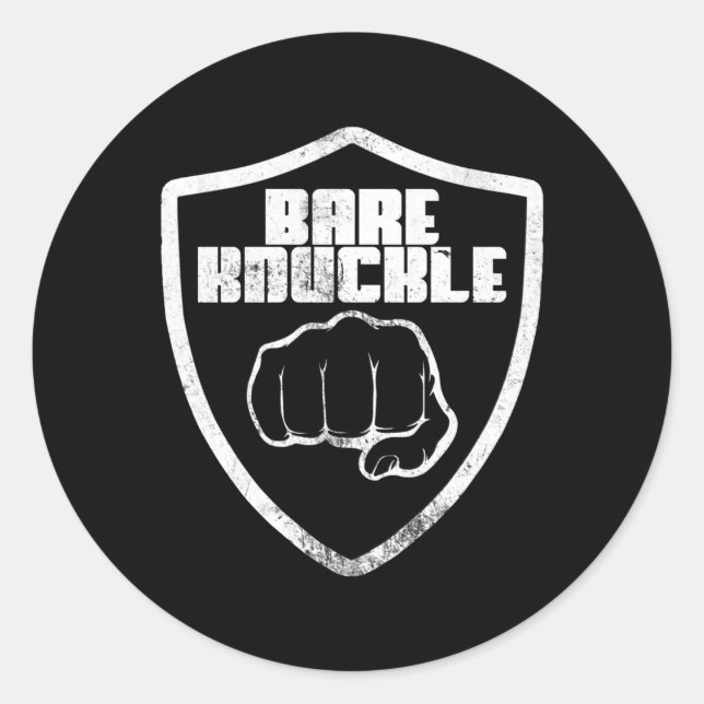 Bare Knuckle Fighter Fighter Boxing Bareknuckle Runder Aufkleber (Vorderseite)