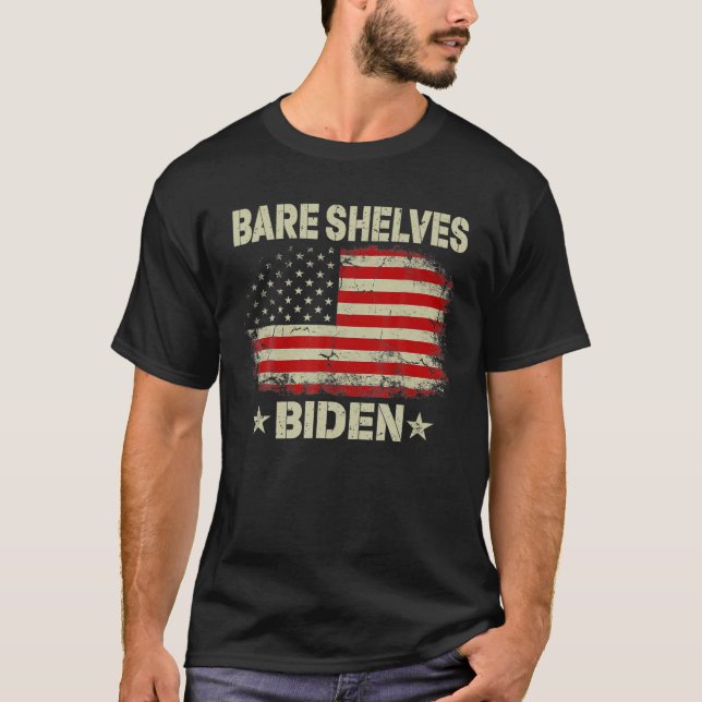 Bare Shelves Biden Funny Meme American Flag T-Shirt (Vorderseite)