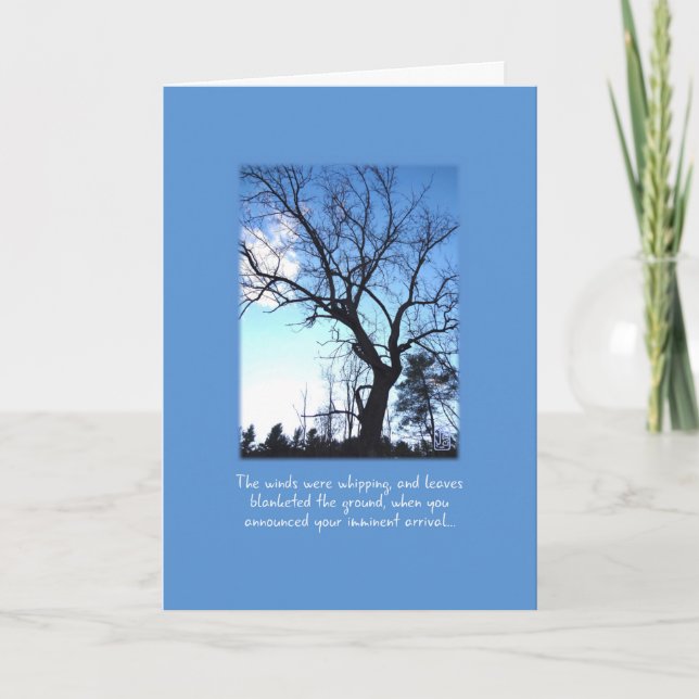 Bare Winter Tree on Blue Older Child Birthday Karte (Vorderseite)