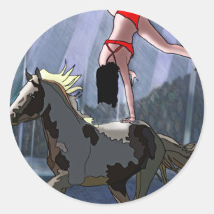 Bareback Rider Runder Aufkleber