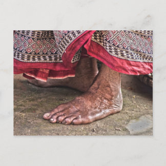 Barefoot am Tempel Postkarte