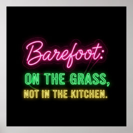 Barefoot auf dem Gras Poster