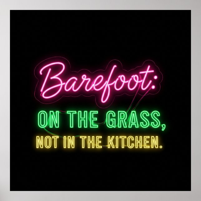 Barefoot auf dem Gras Poster (Vorne)