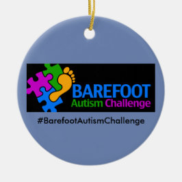 Barefoot Autismus Challenge Circle Ornament
