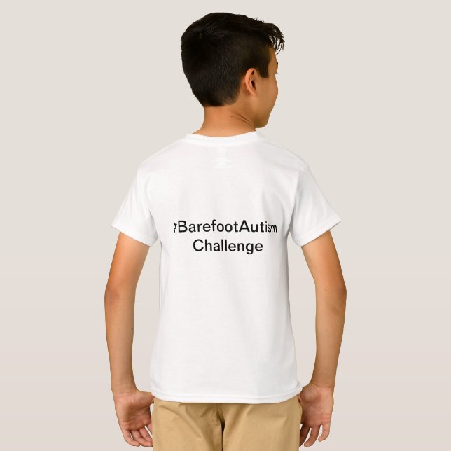 Barefoot Autismus Challenge kids Shirt (Schwarz voll)