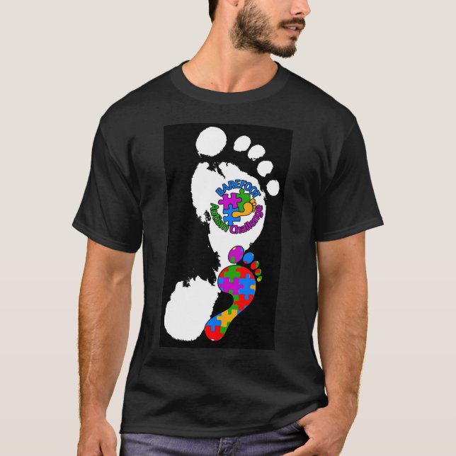Barefoot Autismus Challenge Logo T - Shirt Männer (Vorderseite)