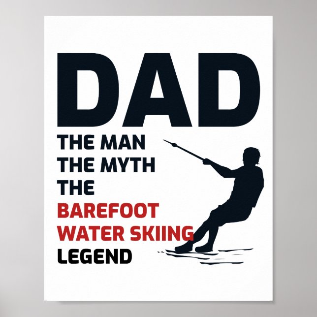Barefoot Barefoot Skilaufen Wassersport Vater Poster (Vorne)