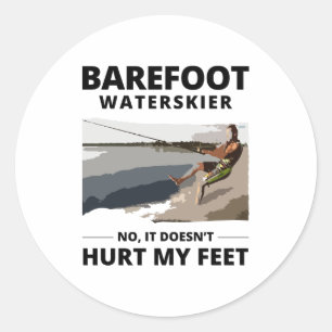 Barefoot Barefooting Ski Wassersport Motorboot Runder Aufkleber