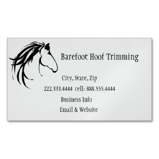 Barefoot Hoof Trimming Classic Horse Logo Magnetische Visitenkarte
