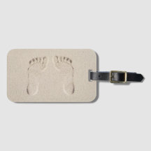 Barefoot Prints in Beach Sand