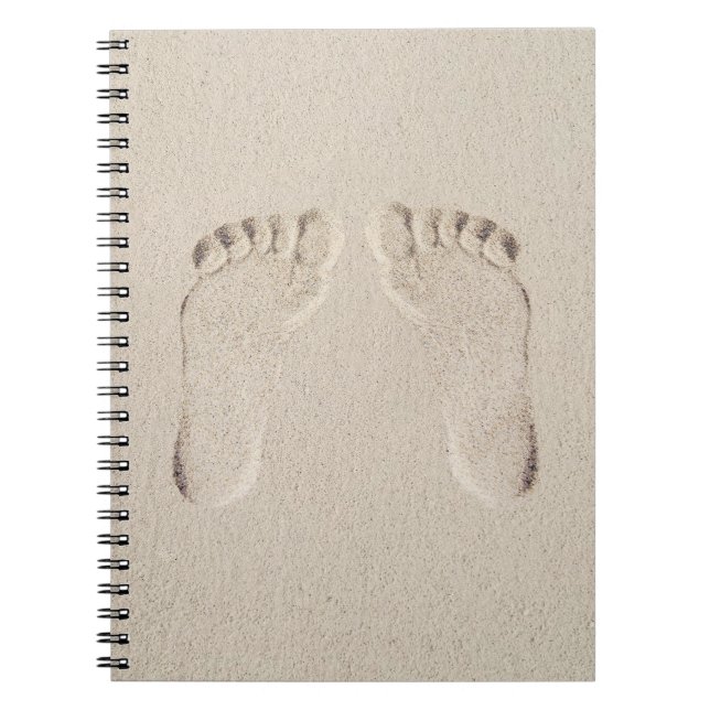 Barefoot Prints in Sand Notizblock (Vorderseite)