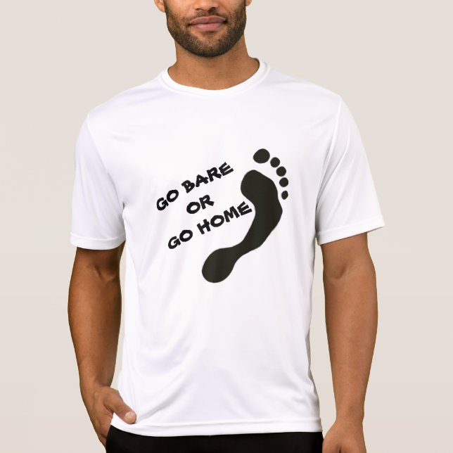 Barefoot Running Shirt - GO BARE oder GO ZUHAUSE (Vorderseite)