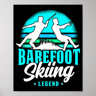 Barefoot-Ski-Legende Retro-Stil Wassersport Poster