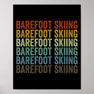 Barefoot-Skisport Retro Poster