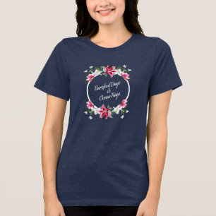 Barefoot-Tage und Ozeanstrahlen Tropische Blumen Tri-Blend Shirt