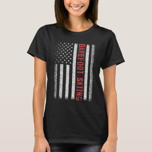 Barefoot Wasserskilaufen Amerikanische Flagge 4. J T-Shirt