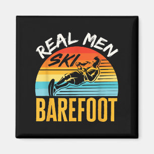 Barefoot-Wasserskiläufer Lustiger echter Mann Ski  Magnet
