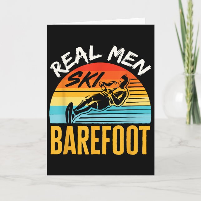 Barefoot Water Skiing Skier Funny Real Men Ski Bar Karte (Vorderseite)