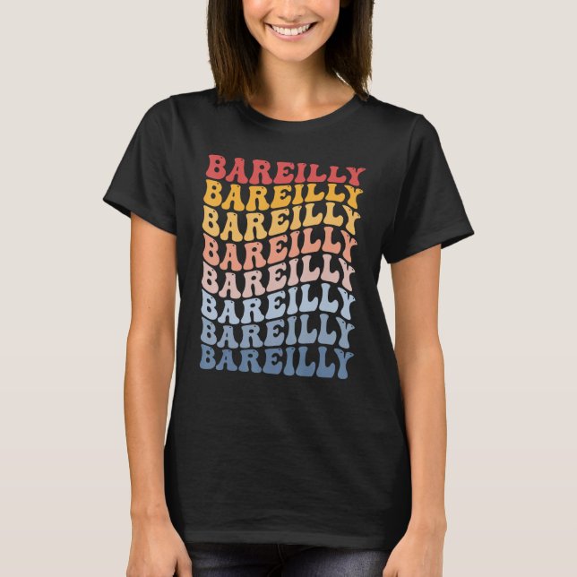 Bareilly City Groovy Retro T-Shirt (Vorderseite)