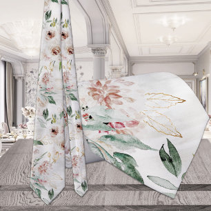 Barely Blush & White Greenerity Hochzeit Krawatte