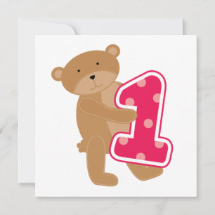 Bären 1. Geburtstag T - Shirt und Geschenke Einladung