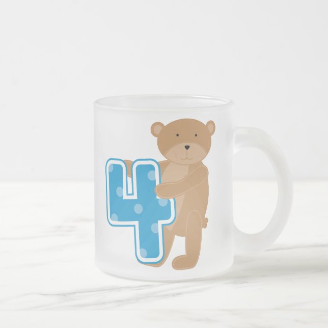Bären 4. Geburtstag - Hemden und Geschenke Mattglastasse (Rechts)