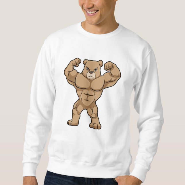 Bären als Bodybuilder mit großen Muskeln Sweatshirt (Vorderseite)
