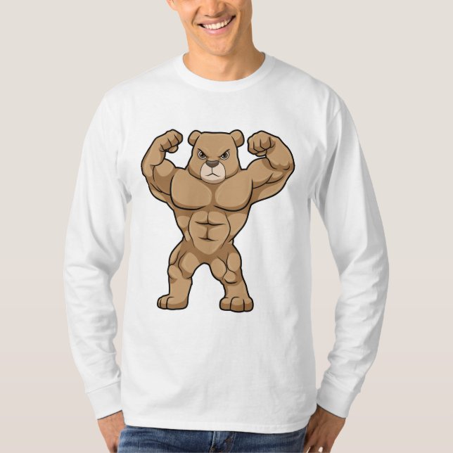 Bären als Bodybuilder mit großen Muskeln T-Shirt (Vorderseite)