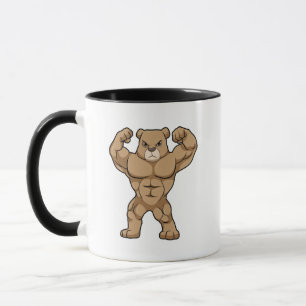 Bären als Bodybuilder mit großen Muskeln Tasse